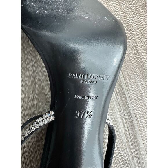 Saint Laurent Georgia 90 crystal-embellished sandals EU 37.5/US 7.5 $1390 - Picture 13 of 15